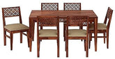 MoonWooden Solid sheesham 6 Seater Wood Dining Room Sets || Wooden Dining Table with 6 Chairs|| Dining Table Set for Home Living Room Furniture (CNC-D1, 6 Seater)